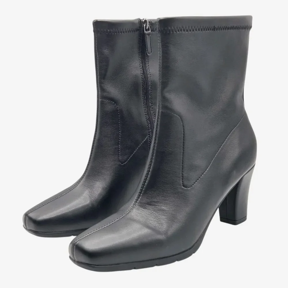 Aerosoles‎ Women's Cinnamon Heeled Tailored Booties Black Size 9.5 Ankle Boots
